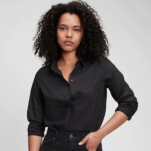 GAP Perfect Shirt, 100% Organic Cotton, Black, Size L